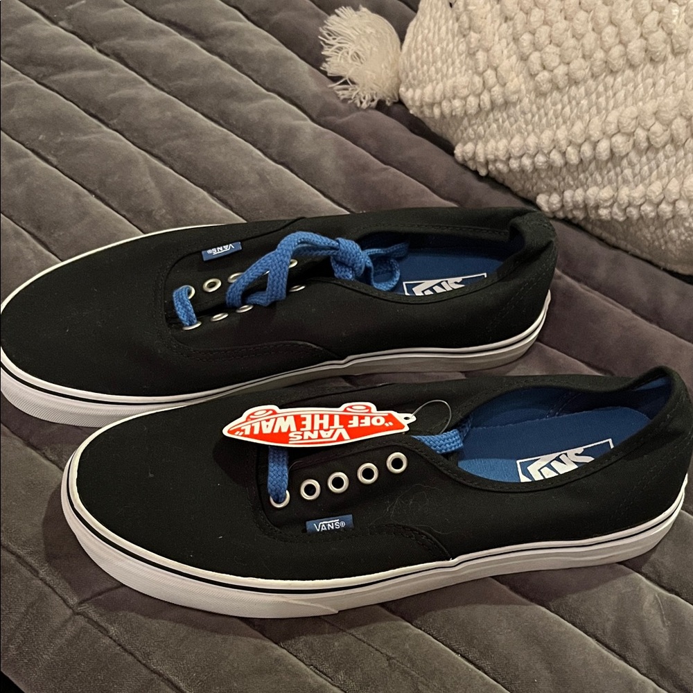Vans Black and Blue Canvas Sneakers